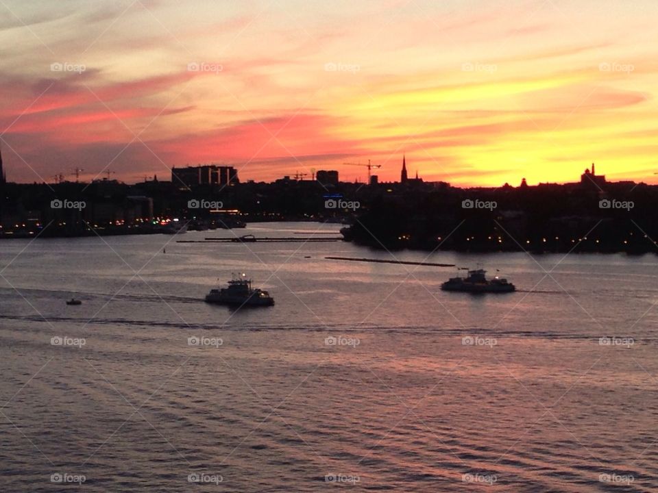 Boats in sunset in capitol