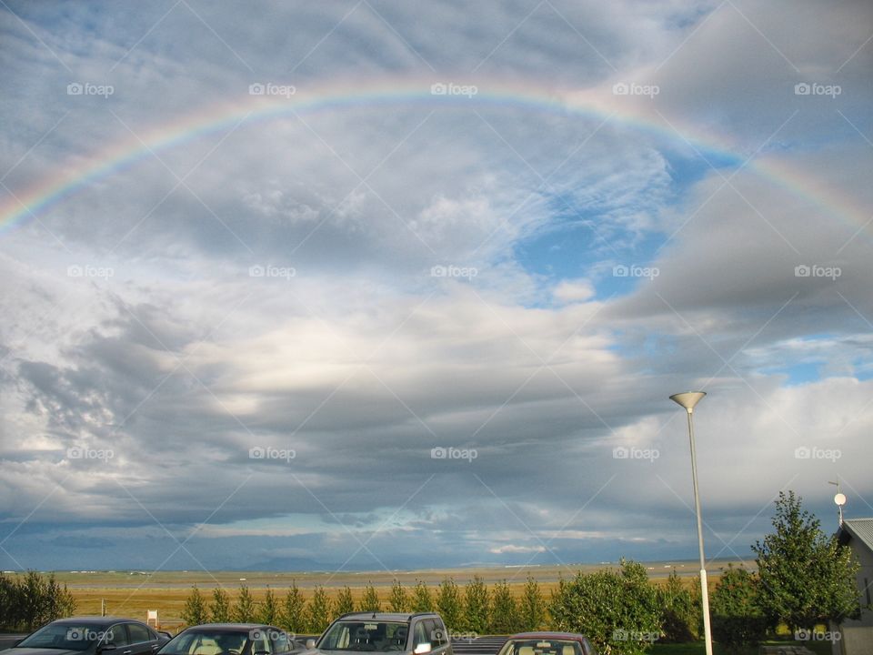 Catching a rainbow is pretty easy summertime summer n Iceland.   The air is fresh and full of wonders.