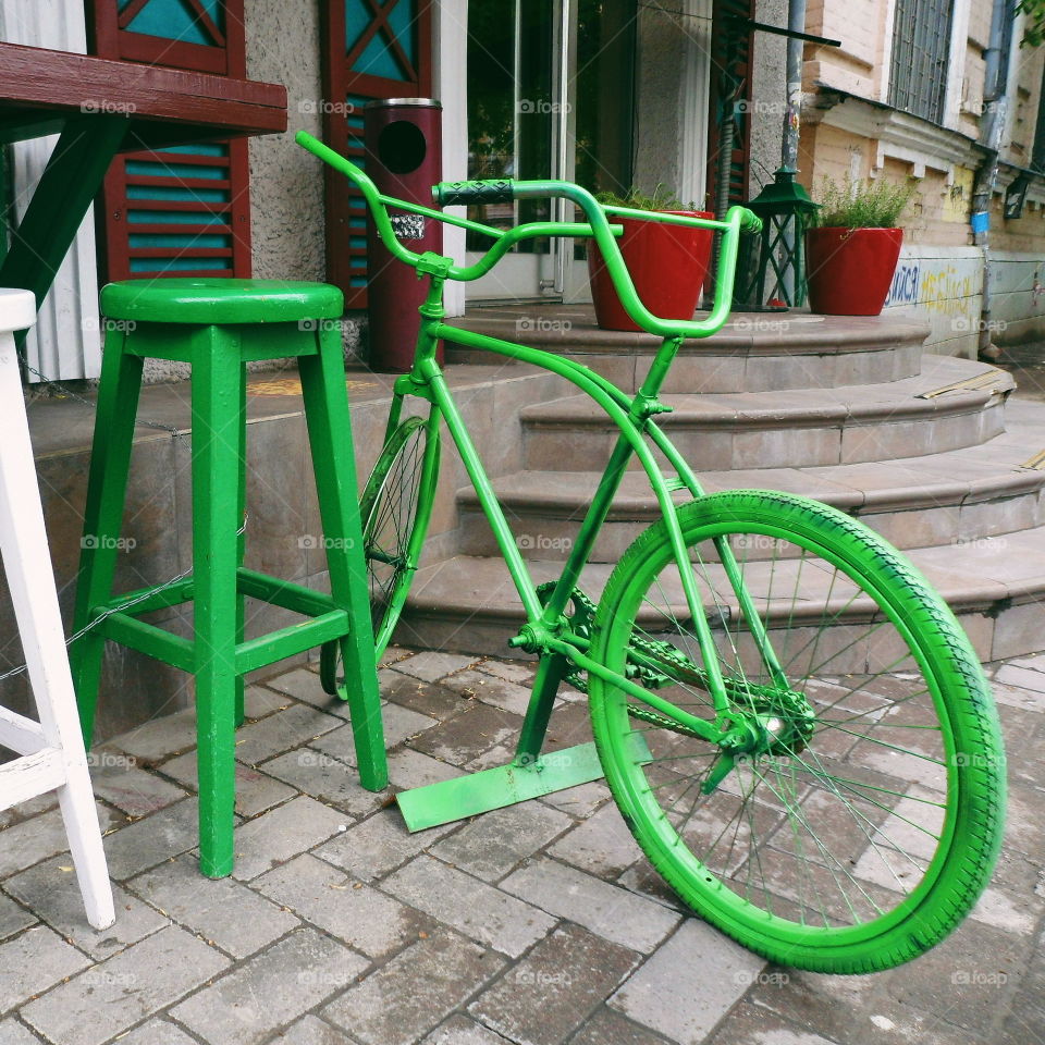 Bicycle and chair