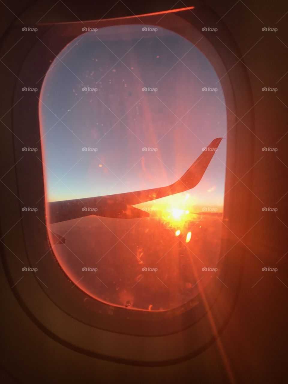 Sunset from the plane's window