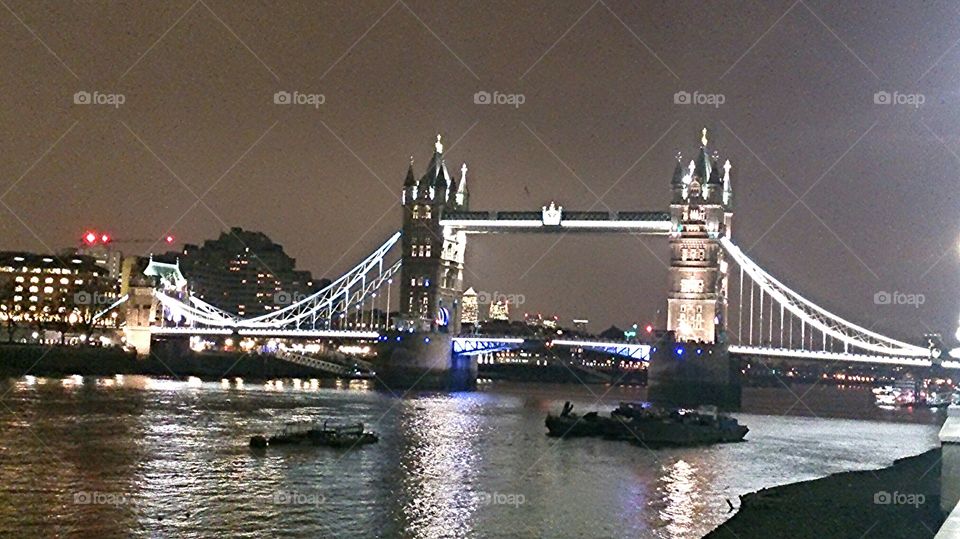 Tower Bridge in London night. London landmark at night