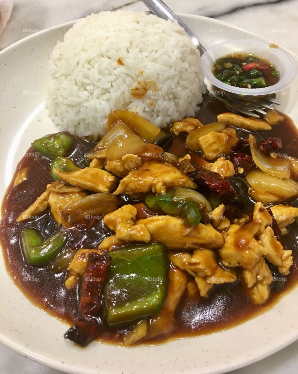 Sweet and sour chicken rice
