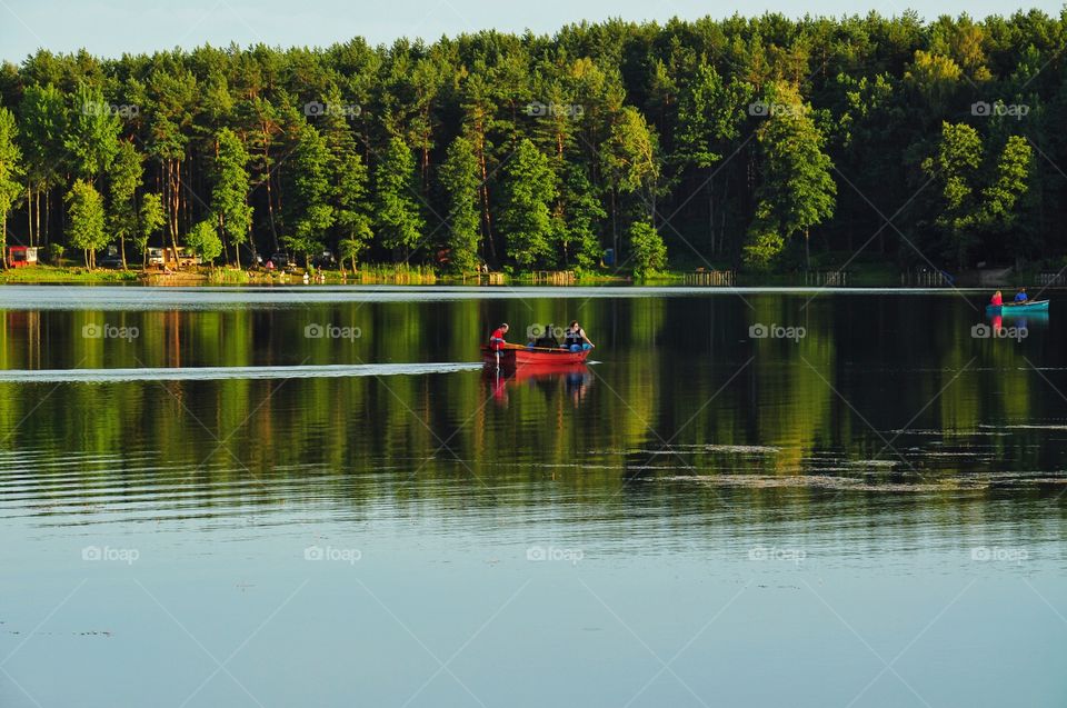 boat on the lake in olsztyn, poland