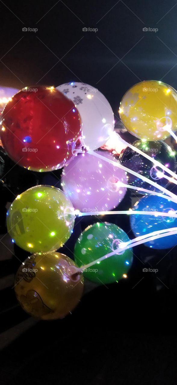 Multicolor balloons.