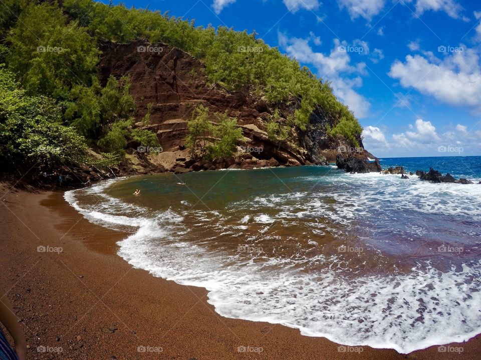 Red sand beach 