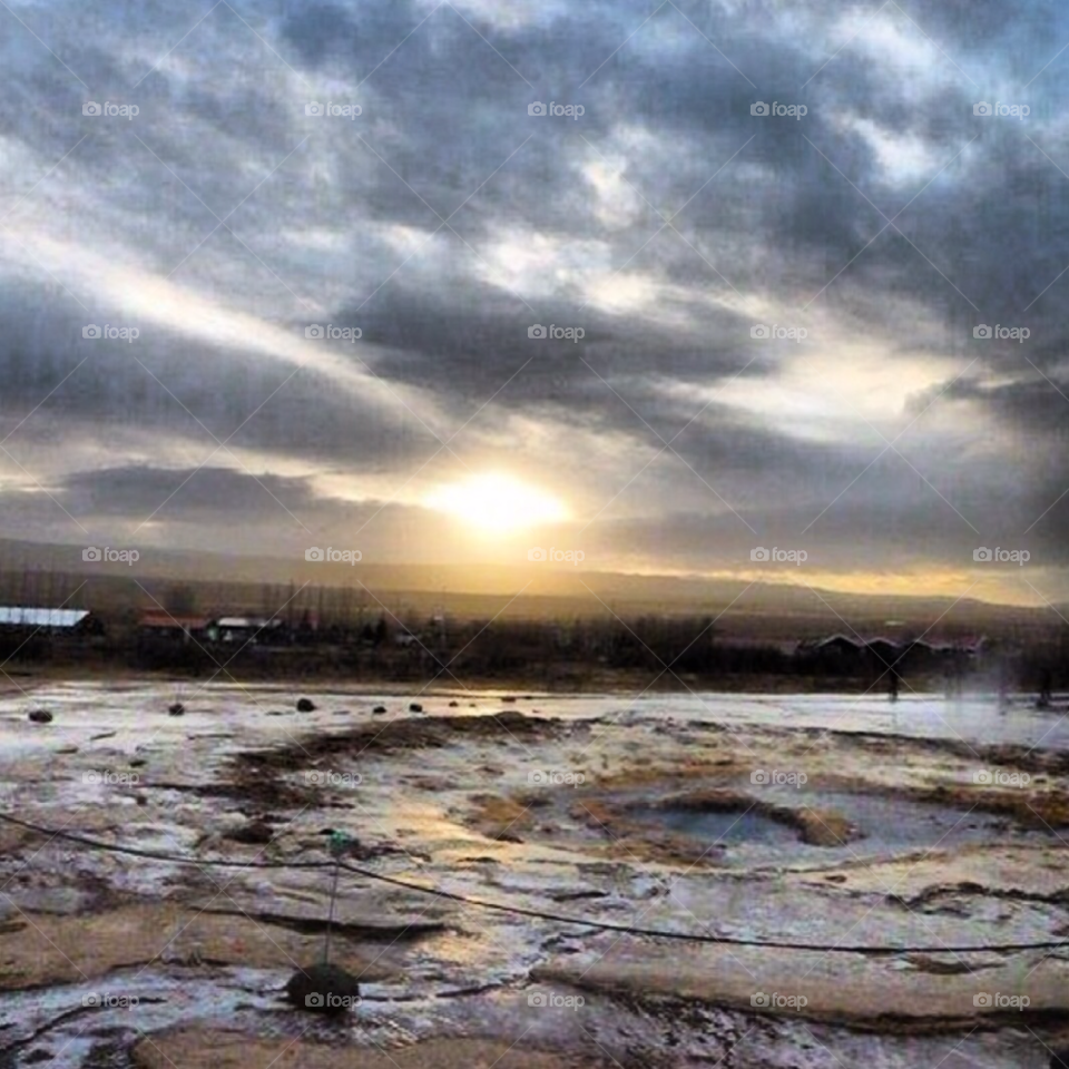 geyser iceland beautiful sun sunshine holiday by hannahmarie24