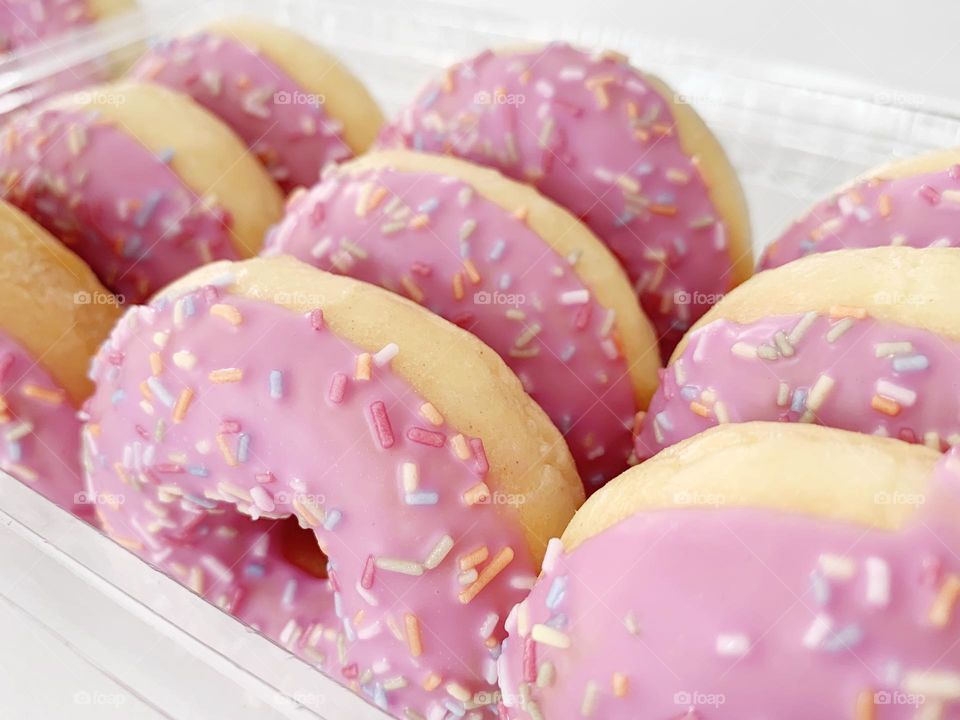 Bright and colorful boost pink donuts 