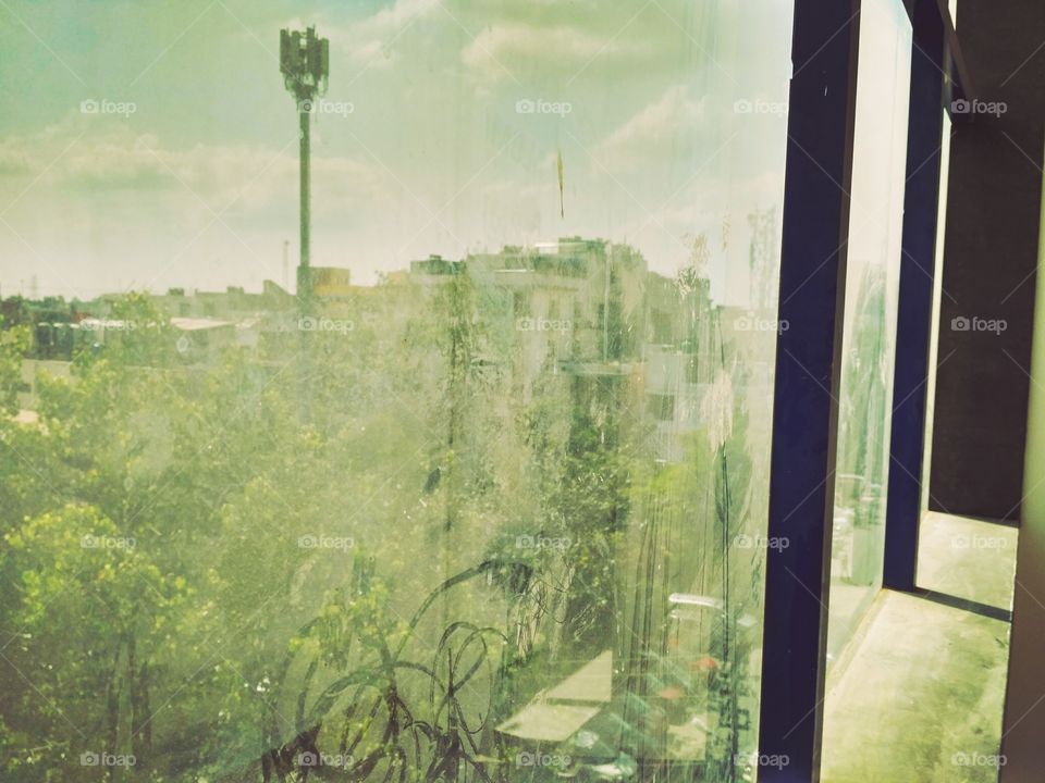 Noida city window view
