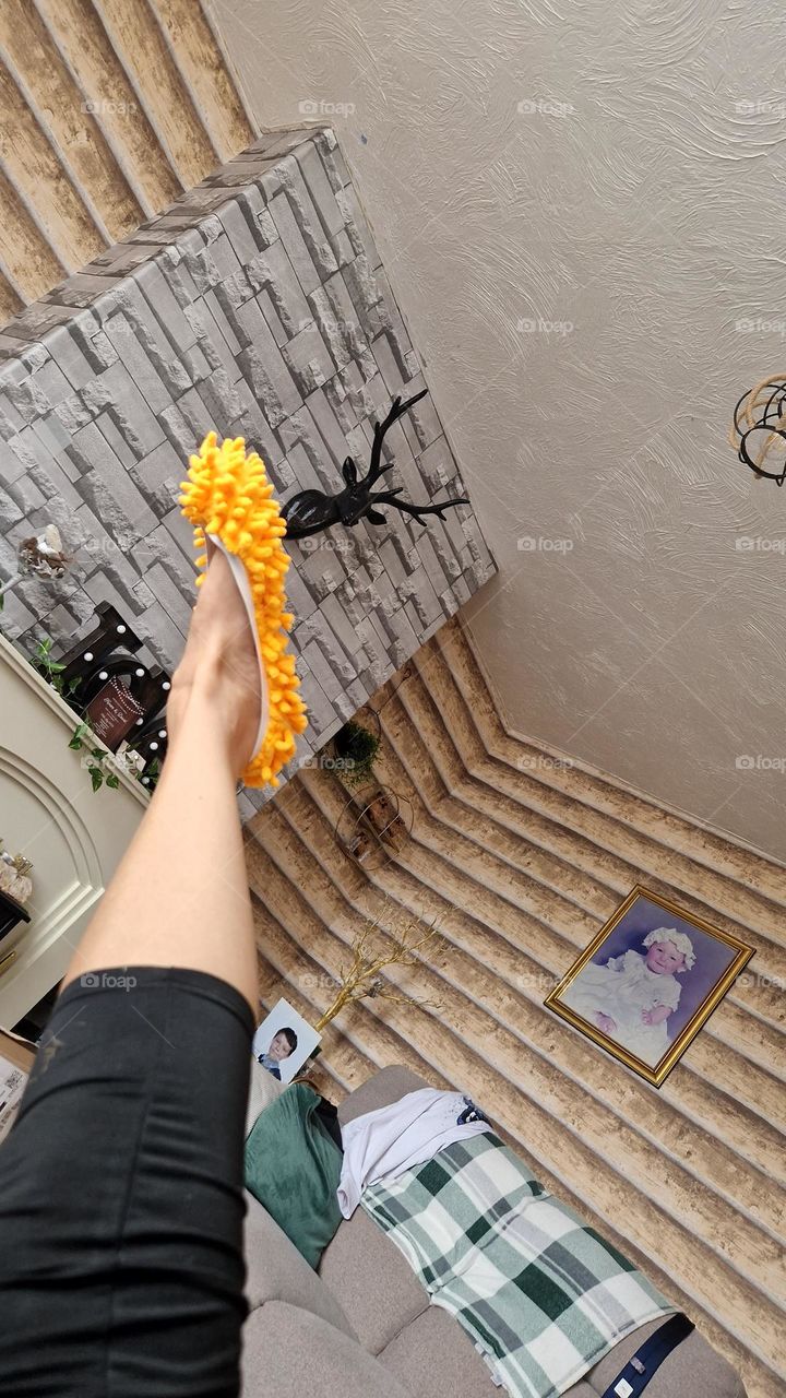 buffing my floor mop sock