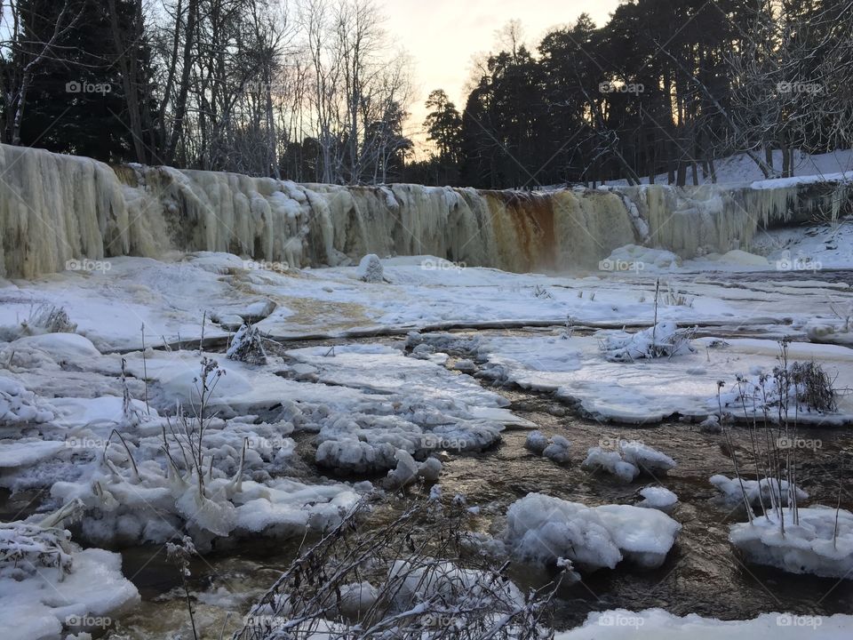 Frozen river Estonia jagala 