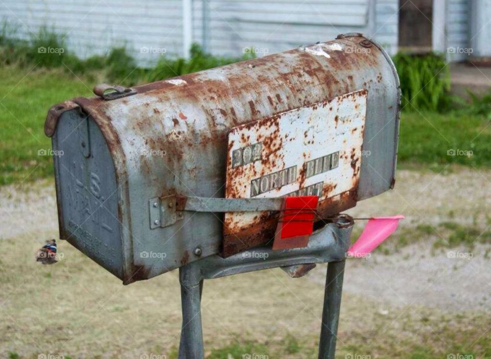 Rusted mailbox. Old rusted mailbox in small town , Southern Illinois.