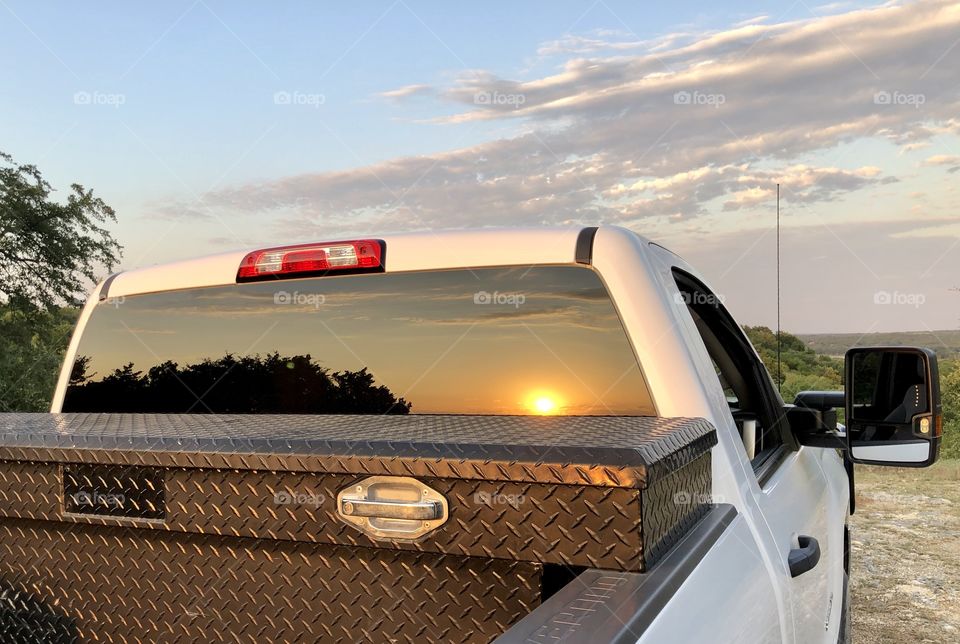 Reflective view of sunset