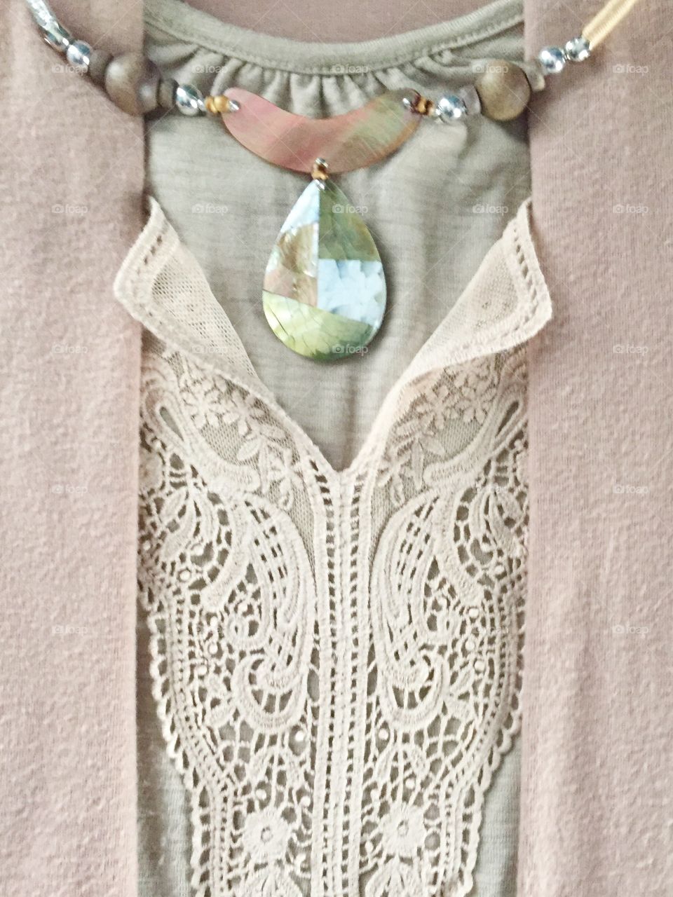 Abalone Necklace and dress