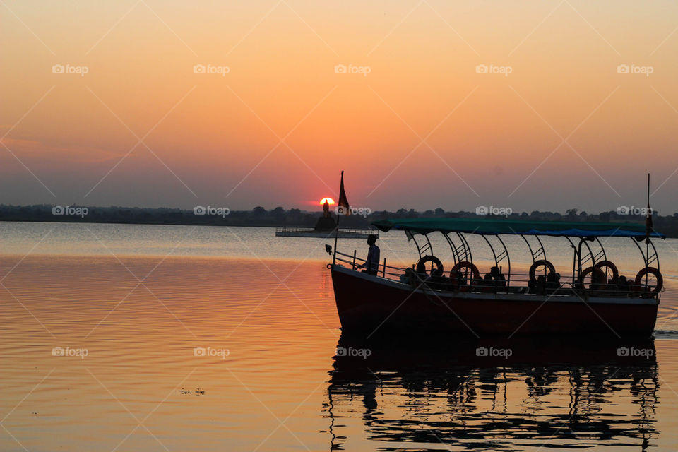 View of boat on water