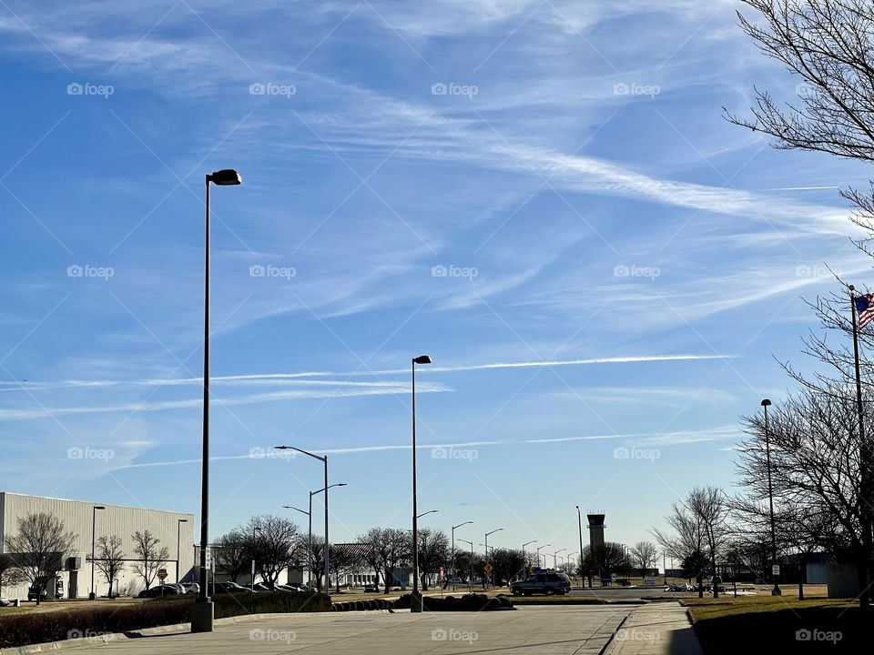 Cirrus clouds on a pretty winter day in Wichita Ks