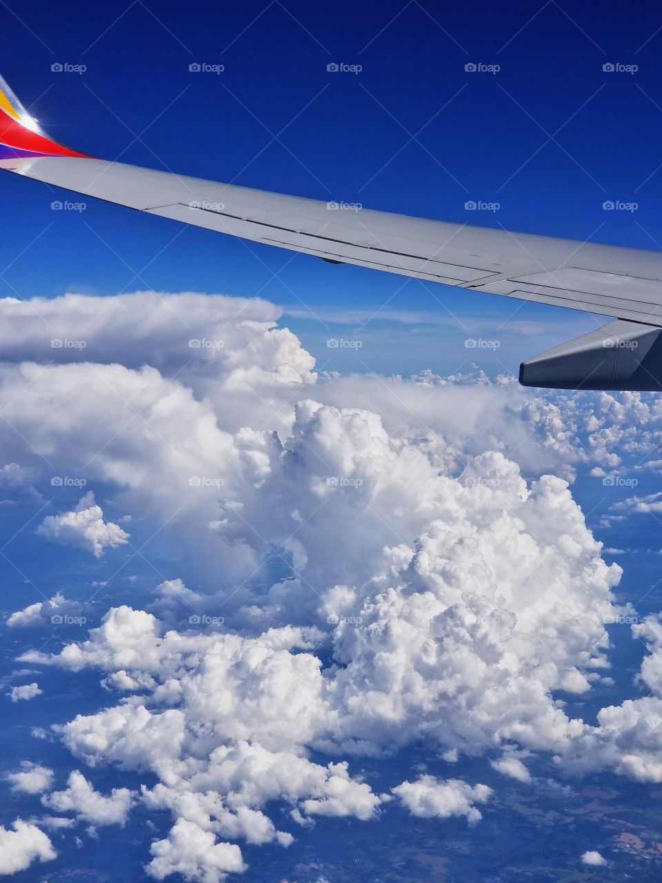 Wing view on plane