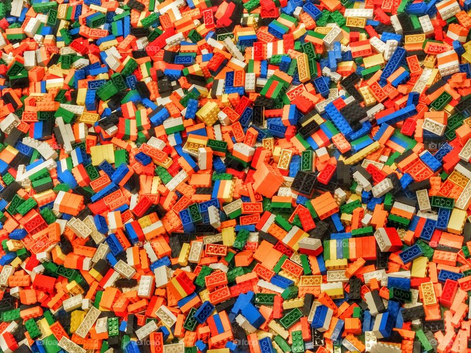 Huge Pile Of Legos. Colorful Lego Bricks