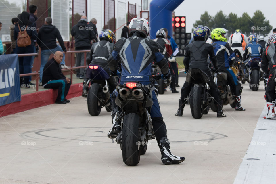 Riders waiting for start