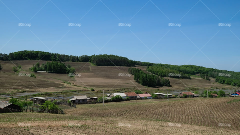 a Chinese village in spring