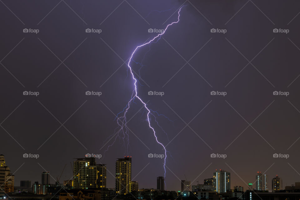 Lightning Strike over Bangkok.