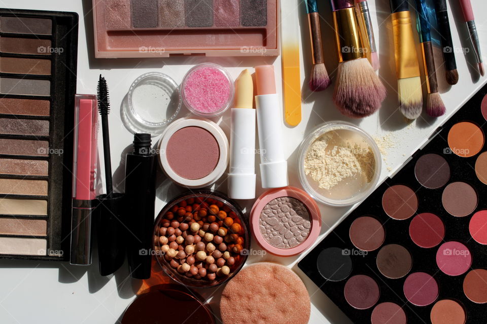 Colorful cosmetics to make-up.