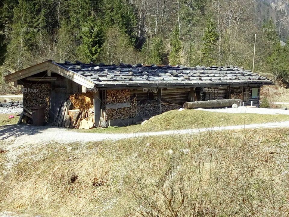 small traditional house in the bavarian alps