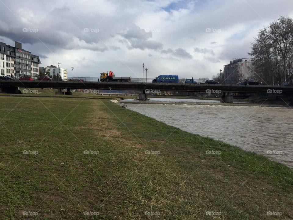 Landscape, City, Water, River, Bridge