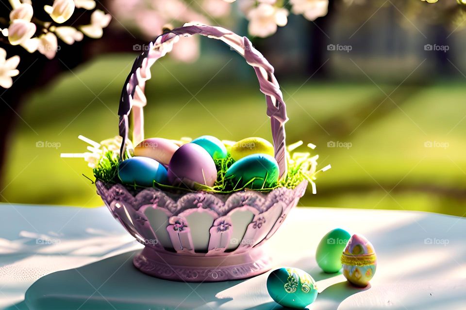 Easter feast, Easter eggs, colored eggs, Spring, Egg