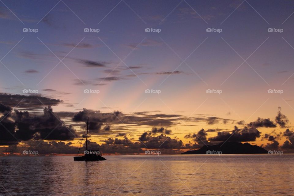 Sunset in Seychelles