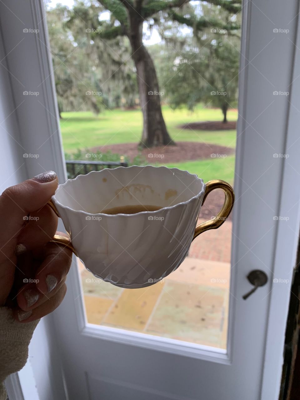 Coffee in a teacup