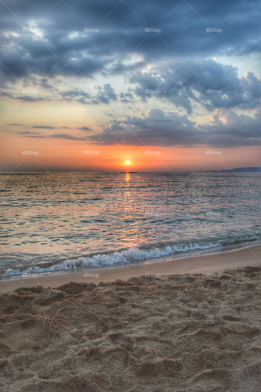 Sunset over the beach