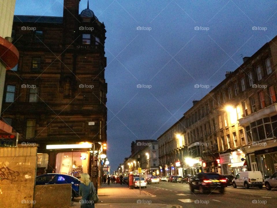 Glasgow, Scotland at night
