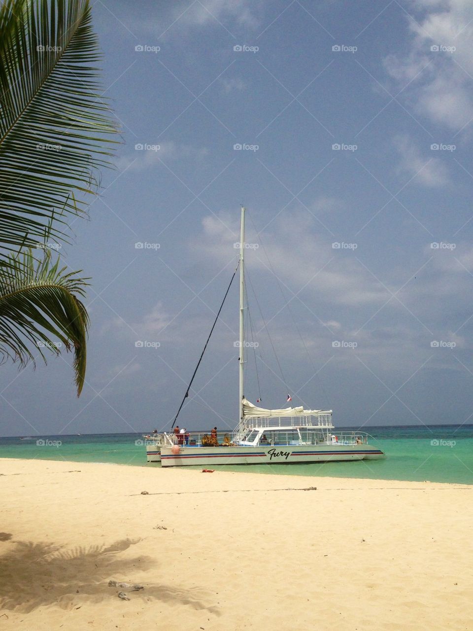 Catamaran on a Mexican beach