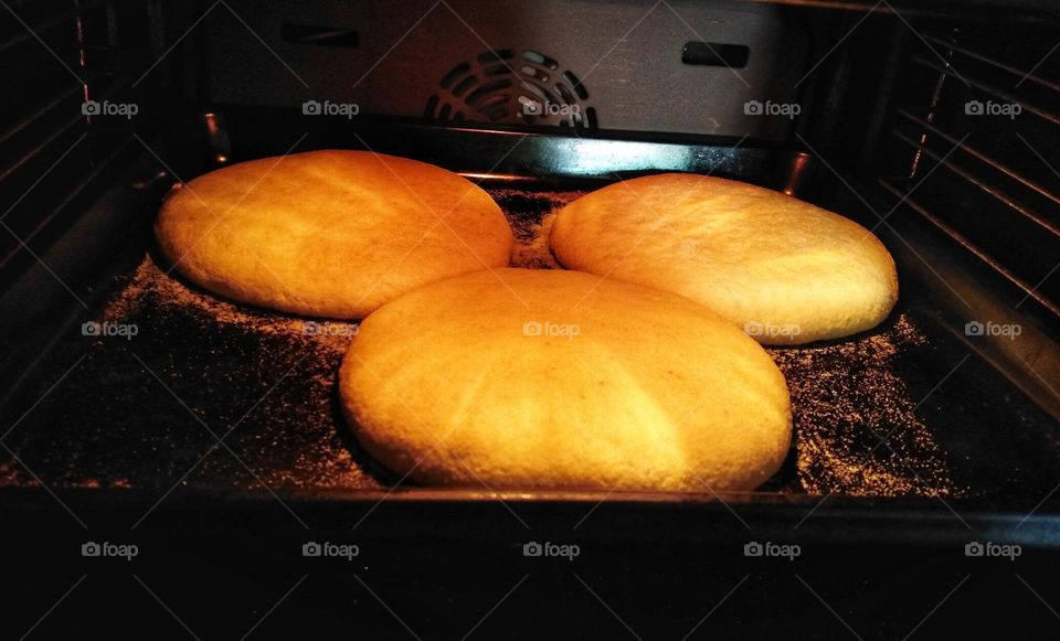 Bread in the oven