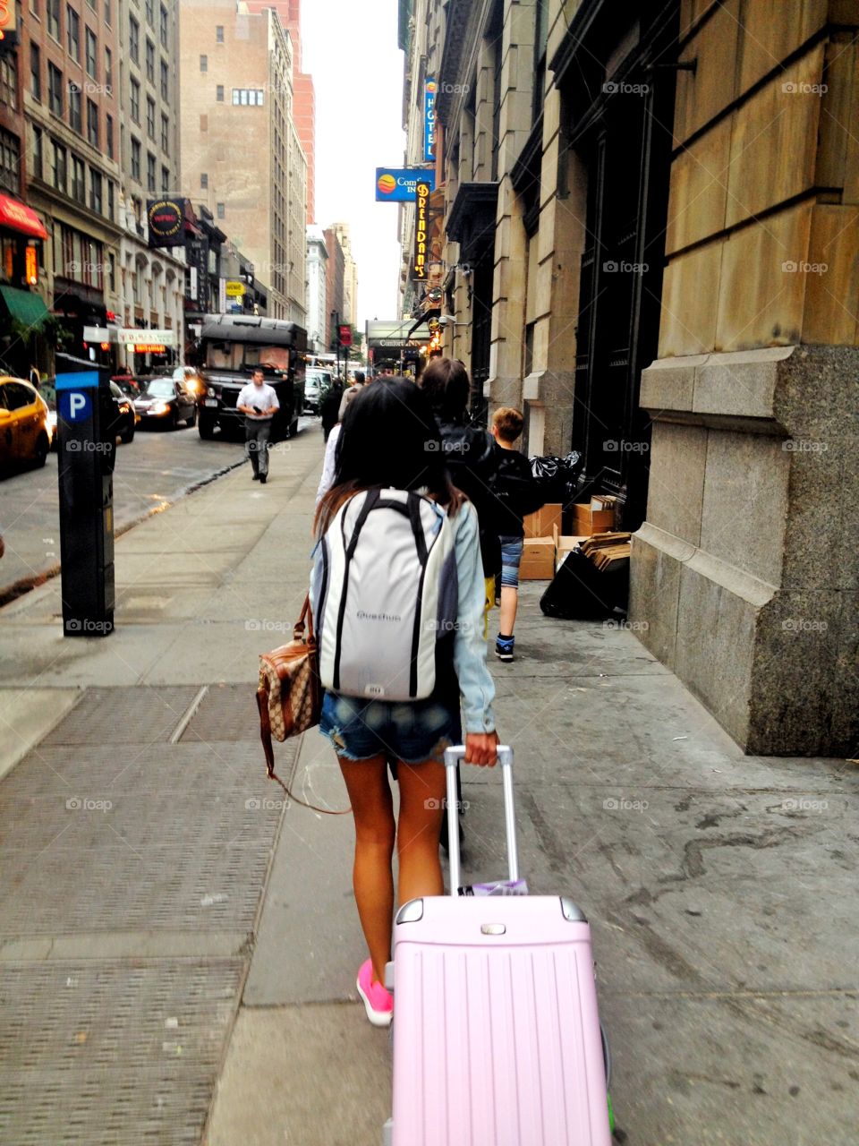 Me and my baggage in the city. Me and my baggage in New York 