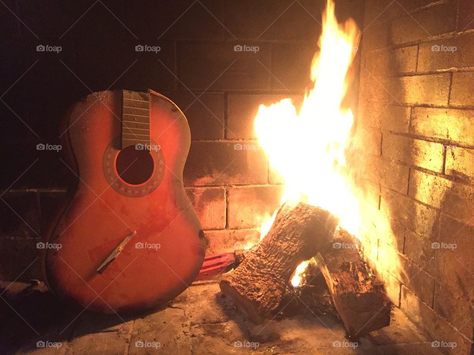 Guitar christmas fire music 