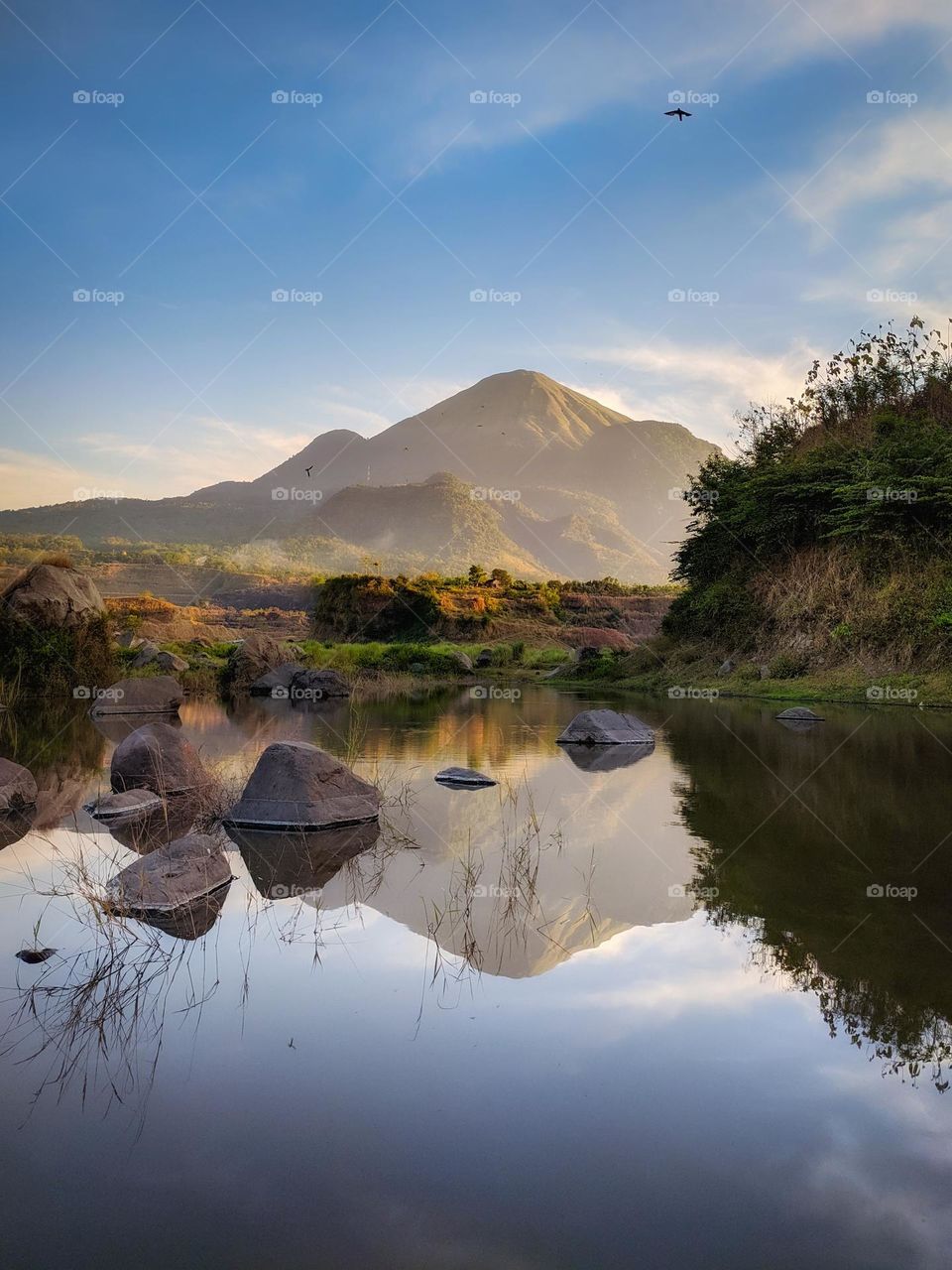 Beautiful exotic mountains and lakes