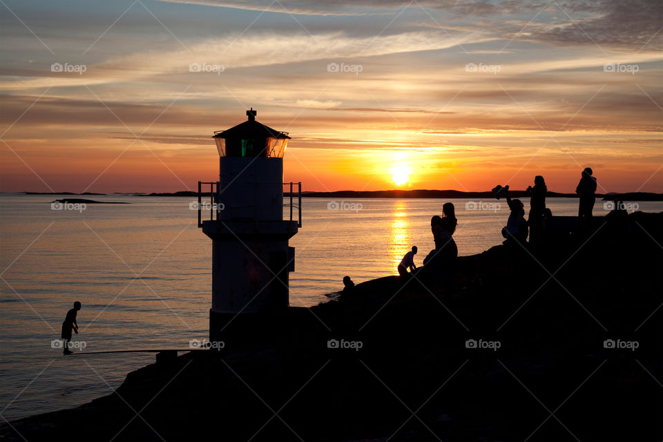 People enjoying the sunset