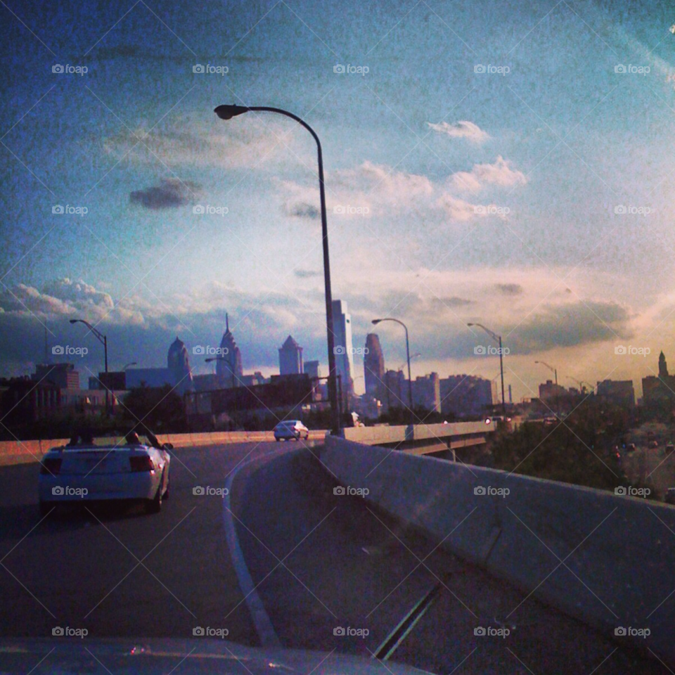 sky city clouds buildings by michaella