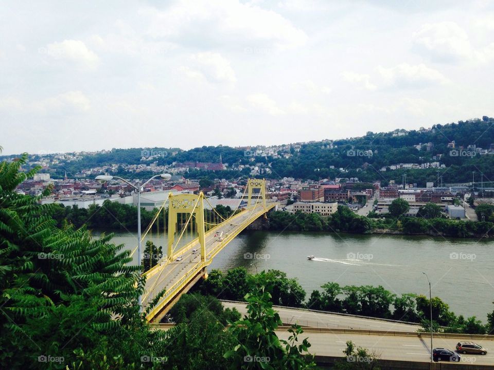 Bridge over One of the 3 rivers in Pittsburgh 