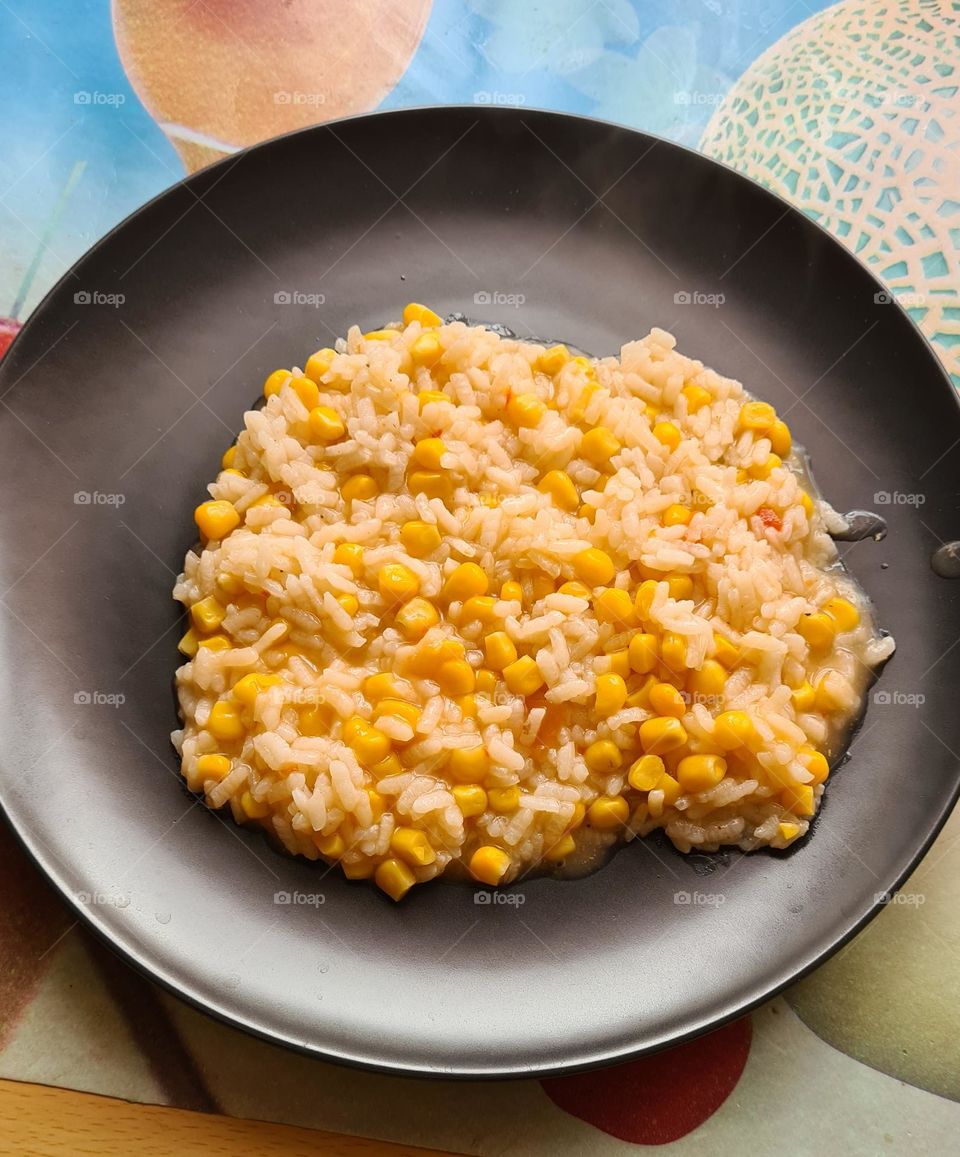 Rice meal with corn