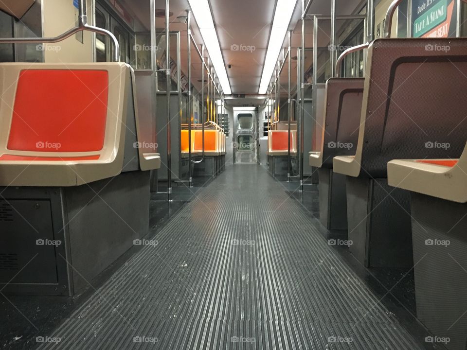 Photo of the inside of the Septa Orange Line