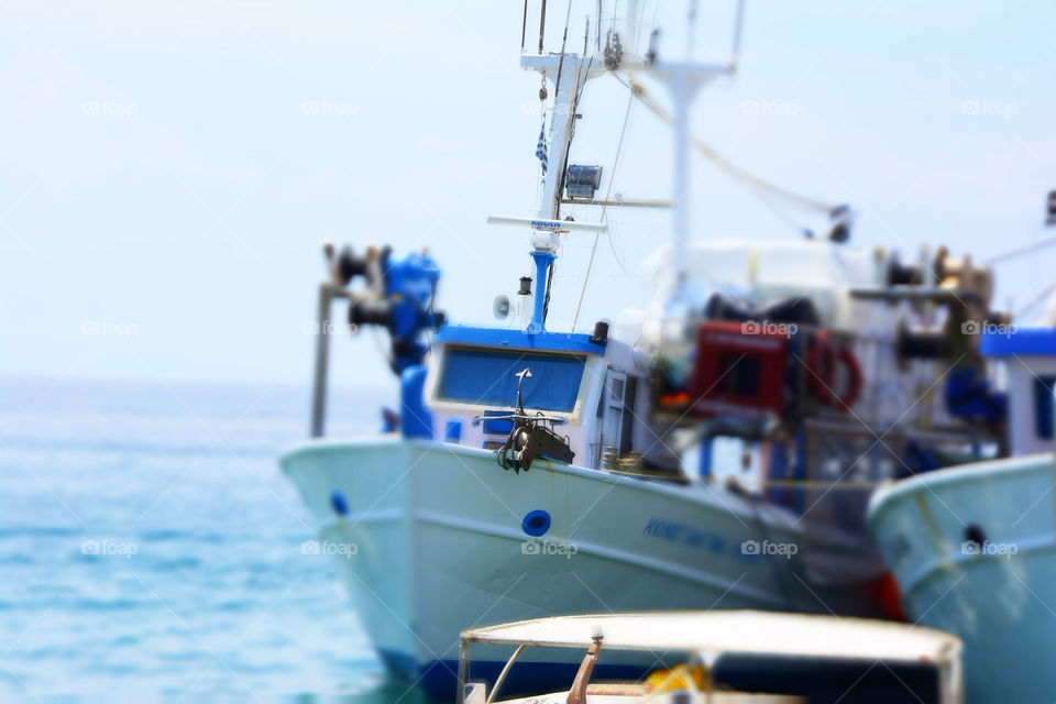 Boats in marine. Boats in marine miniature effect