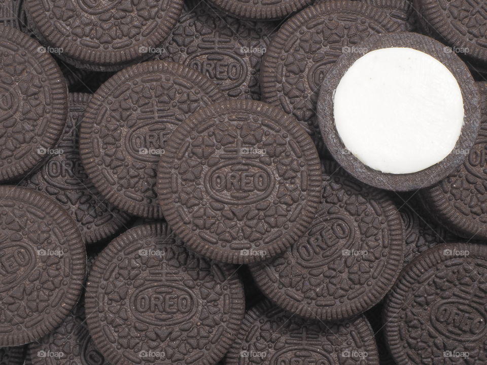 Oreo black and white contrast pile of cookies