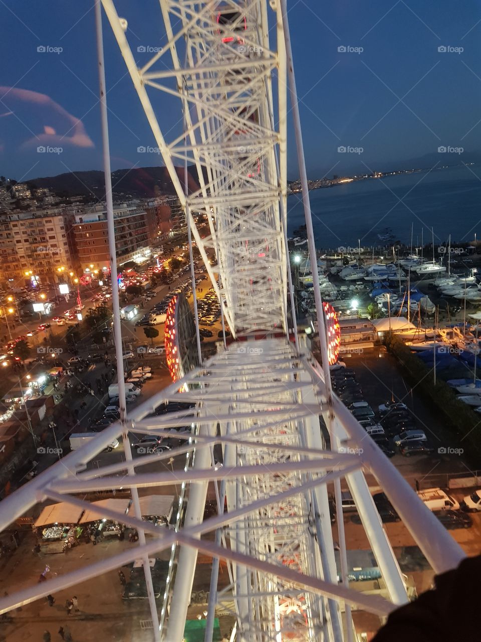 on the big wheel in Salerno, Italy