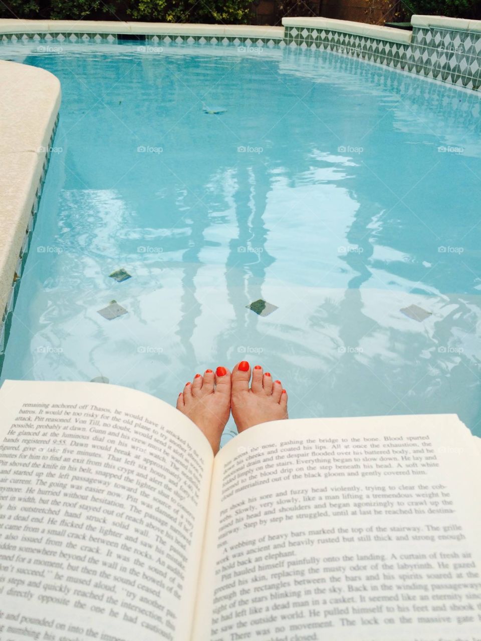 Reading at the pool