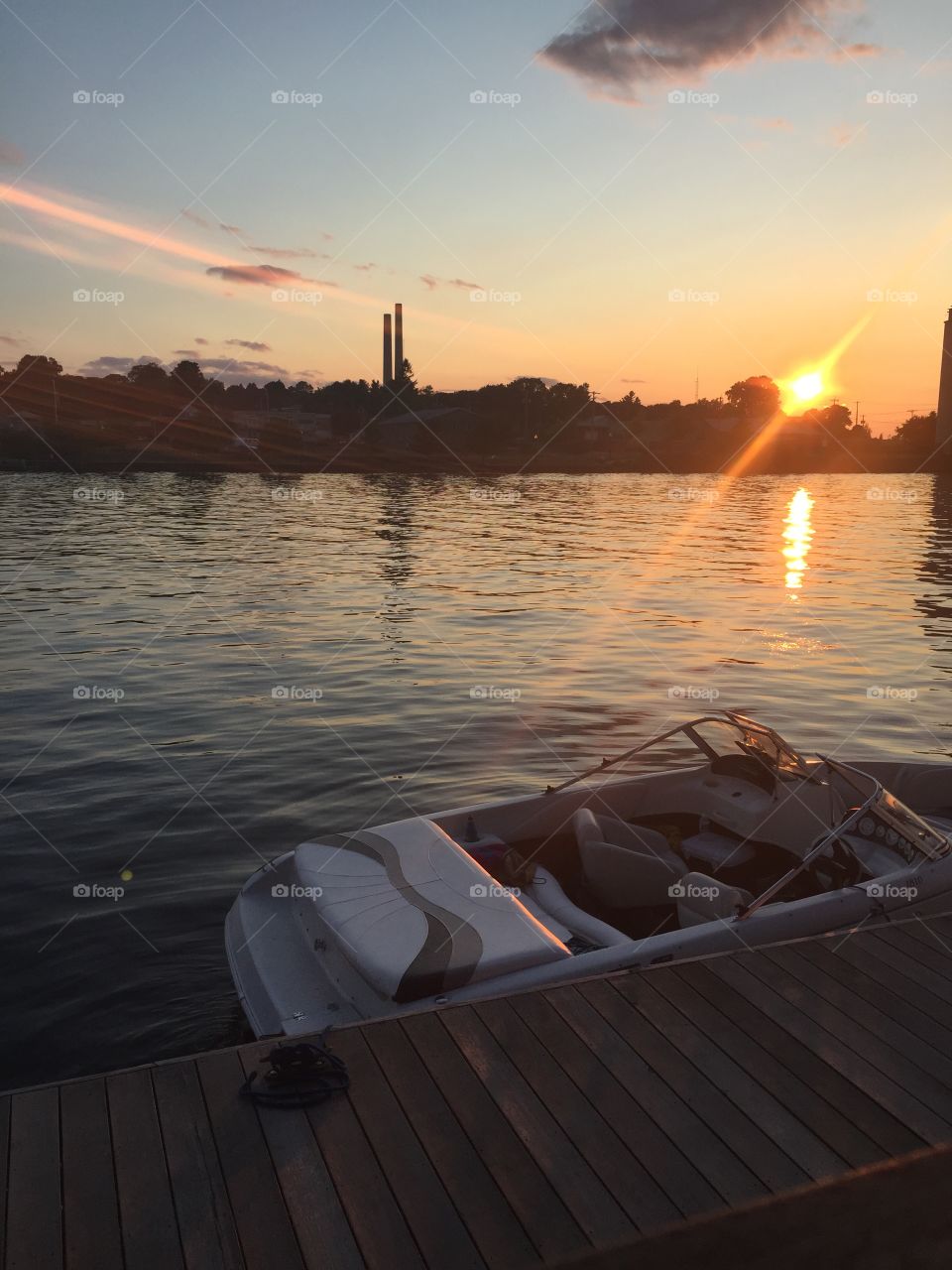 Sunset over the river