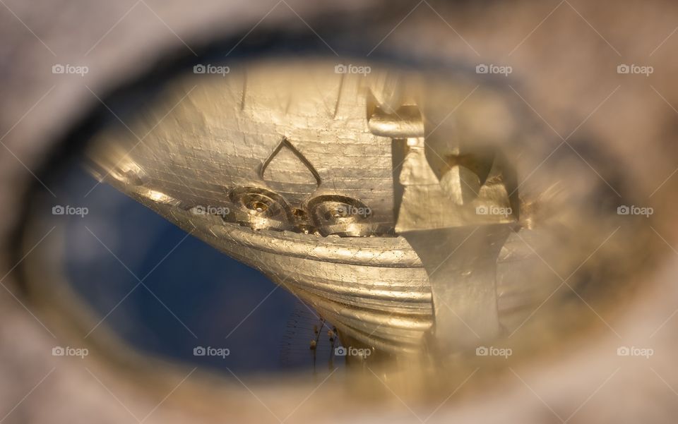 Reflection of beautiful pagoda in the water , Shwezigon Paya in Bagun/Myanmar