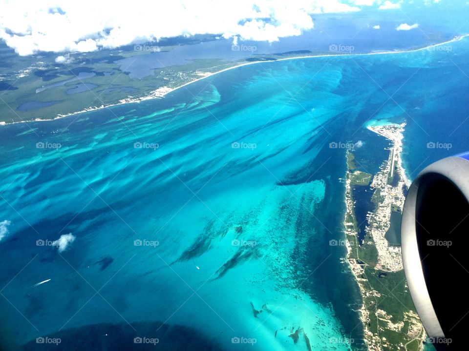 Isla Mujeres and the Eastern Coast of Mexico from the Air