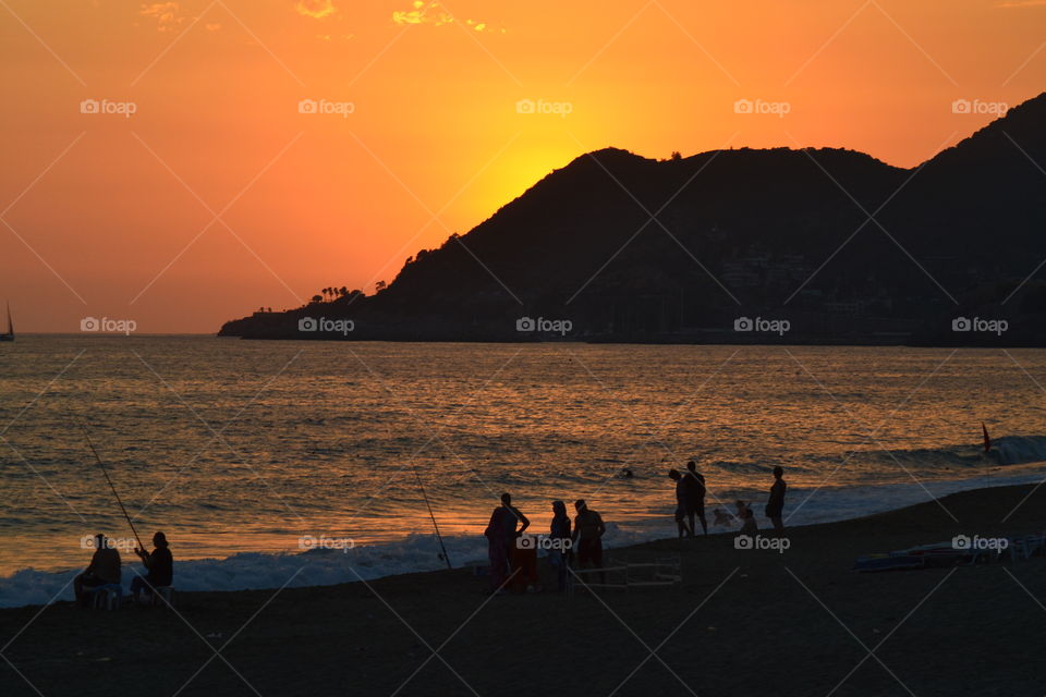 fishermen on the beach in Alanya turkey